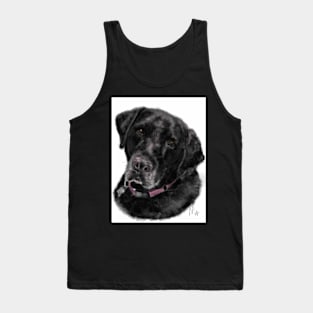 Black Labrador Retriever with a Pink Collar Tank Top